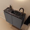 MONDIAZ TURE-DLUX Meuble de WC 60 cm Dark Grey. Lavabo EDEN Lava position droite. Avec 1 trou de robinet. SW1103783