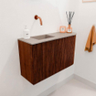 Mondiaz JOYA-DLUX 71.6cm toiletmeubel - ronding rechts kleur Ruby - Wastafel FAYE positie Links Zonder kraangat kleur Saba. SW1425616