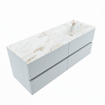 MONDIAZ VICA-DLUX Ensemble meuble de salle de bains - 130cm - meuble bas clay - 4 tiroirs - lavabo encastré cloud à droite - 1 trou de robinet - version haute 60cm - frape SW1089178
