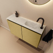 MONDIAZ TURE-DLUX Meuble toilette - 80cm - Oro - EDEN - vasque Opalo - position droite - 1 trou de robinet SW1104476