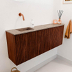 Mondiaz JOYA-DLUX Meuble de salle de bains 111.6cm - arrondi droit couleur Ruby - Vasque FAYE position Gauche Sans trou de robinet couleur Arena SW1425314