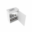 MONDIAZ TURE-DLUX Meuble WC 40 cm Talc. Lavabo EDEN Opalo position gauche. Avec 1 trou de robinet. SW1104154