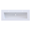 Arcqua Mira Lavabo encastré - 121x46x1.5cm - vasque simple - 2 trous de robinet - marbre de synthèse - blanc mat SW1581363