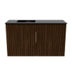 Mondiaz JOYA 70cm toiletmeubel - kleur Walnut - Wastafel FAYE positie Links 1 kraangat kleur Urban. SW1421363