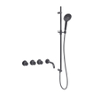 Fortifura Nebbio Badcombinatie-set - thermostaatkraan - glijstang - geïntegreerde wandaansluitbocht - gladde doucheslang - ronde handdouche - uitloop - gunmetal SW1238009