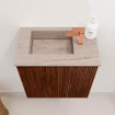 Mondiaz JOYA-DLUX 40cm toiletmeubel - kleur Ruby - Wastafel FAYE positie Links 1 kraangat kleur Saba. SW1425559