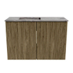 Mondiaz JOYA-DLUX 60cm toiletmeubel - kleur Dusk - Wastafel FAYE positie Links Zonder kraangat kleur Sombra. SW1426127