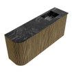 Mondiaz JOYA-DLUX 91.6cm toiletmeubel - ronding links kleur Dusk - Wastafel FAYE positie Rechts Zonder kraangat kleur Lava. SW1423258