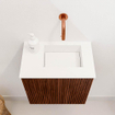 Mondiaz JOYA 40cm meuble de salle de bains - couleur Ruby - Lavabo FAYE position Droite Sans trou de robinet couleur Talc SW1421701