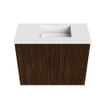 Mondiaz JOYA 50cm meuble de toilette - couleur Walnut - Vasque FAYE position Droite 1 trou de robinet couleur Talc. SW1421245