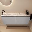 MONDIAZ TURE-DLUX 120cm toiletmeubel Plata. EDEN wastafel Glace positie links. Met 1 kraangat. SW1103445