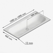 Mondiaz BIG MEDIUM Inbouwwastafel - B101xH1.2cm - 1 kraangat - wasbak Midden - solid surface Frappe mat (Multi) SW1074693