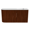 Mondiaz JOYA 81.6cm meuble de salle de bains - arrondi gauche couleur Ruby - Vasque FAYE position Droite Sans trou de robinet couleur Talc. SW1421762