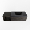MONDIAZ BUKLA Meuble de salle de bains 120cm avec module ouvert 40 couleur Dark Brown avec 1 tiroir. Lavabo CLOUD à droite 0 trous de robinet couleur Urban. SW1382128