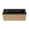 MONDIAZ KURVE 110cm Meuble salle de bain - couleur Oak - 1 tiroir - vasque BIG MEDIUM centre - sans trous de robinet - Urban SW1138364