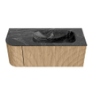 MONDIAZ KURVE-DLUX 115cm Meuble salle de bain avec module 25 G - couleur Oak - 1 tiroir - 1 porte - vasque BIG SMALL droite - sans trou de robinet - couleur Lava SW1138130