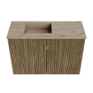 Mondiaz JOYA-DLUX 60cm toiletmeubel - kleur Dusk - Wastafel FAYE positie Links Zonder kraangat kleur Arena. SW1425727