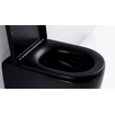 FugaFlow Eccelente Pietra Swirl Ensemble WC suspendu - 36,5x53,0cm - chasse profonde - sans rebord - abattant à fermeture douce - noir mat SW1469386