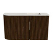Mondiaz JOYA-DLUX 71.6cm toiletmeubel - ronding links kleur Walnut - Wastafel FAYE positie Rechts Zonder kraangat kleur Ostra. SW1422647
