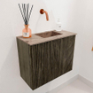 Mondiaz JOYA-DLUX 50cm toiletmeubel - kleur Shadow - Wastafel FAYE positie Rechts Zonder kraangat kleur Arena. SW1424802