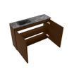 MONDIAZ TURE-DLUX Meuble de toilettes 80cm Rust. EDEN lavabo Lava position gauche. Sans trou de robinet. SW1104080