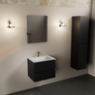 Mondiaz AIVY Ensemble de meuble - 60x45x50cm - 1 trou de robinet - 1 vasque talc Solid surface - Centre - 2 tiroirs - avec miroir - MDF Urban SW892381