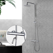Xellanz Caral eco thermostatische badmengkraan met regendoucheset opbouw chroom SW95639