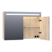 Saniclass 2.0 Armoire de toilette 100x70x15cm éclairage intégré rectangulaire 2 portes pivotantes MFC Sahara SW371638