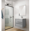 Saniclass Prime Essential Meuble sous lavabo - 60x55x46cm - 2 tiroirs - Poignée standard - MDF - mat greige (gris) SW892661