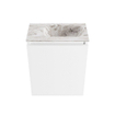 MONDIAZ TURE-DLUX Meuble toilette - 40cm - Talc - EDEN - vasque Glace - position droite - sans trou de robinet SW1103079