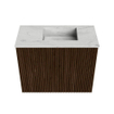 Mondiaz JOYA-DLUX Meuble de toilette 50cm - couleur Walnut - Vasque FAYE position Droite 1 trou de robinet couleur Opalo. SW1422532