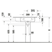 Duravit Me by Starck Vasque pour meuble - 83x49cm - cuve à droite - 1 trou de robinet - avec trop-plein - blanc mat SW297060