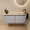 MONDIAZ TURE-DLUX Meuble de toilette 100cm Plata. EDEN lavabo Frappe position droite. Avec 1 trou de robinet. SW1102988
