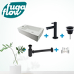 FugaFlow Eccelente Sobrado Badkamer Fonteinset - links - 1 kraangat - fonteinkraan mat zwart - wit SW1124049
