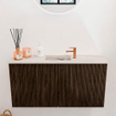Mondiaz JOYA-DLUX 80cm toiletmeubel - kleur Walnut - Wastafel FAYE positie Midden 1 kraangat kleur Nata. SW1424489