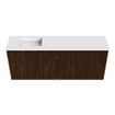 Mondiaz JOYA 100cm toiletmeubel - kleur Walnut - Wastafel FAYE positie Links Zonder kraangat kleur Talc. SW1421264