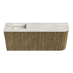 Mondiaz JOYA-DLUX Meuble de salle de bains 101.6cm - arrondi droit couleur Dusk - Vasque FAYE position Gauche 1 trou de robinet couleur Ostra. SW1423437