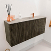 Mondiaz JOYA-DLUX 90cm meuble de salle de bains - couleur Shadow - Vasque FAYE position Milieu 1 trou de robinet couleur Opalo. SW1422932