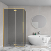 Aqua Vista Oria Cuadra Paroi latérale - 90x200cm - avec kit de montage - pour cabine de douche - verre fumé - or brossé SW1436520