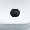 QeramiQ Fuente Ensemble lave-mains - 40x21.5x12cm - gauche - rainuré - demi-rond - 1 trou de robinet - céramique - robinet de lave-mains noir mat - bonde - siphon abaissé - blanc mat SW1232885