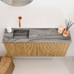 Mondiaz JOYA-DLUX 90cm toiletmeubel - kleur Oak - Wastafel FAYE positie Links Zonder kraangat kleur Sombra. SW1424247