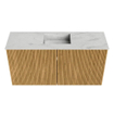 Mondiaz JOYA-DLUX Meuble de salle de bains 80cm - couleur Chêne - Vasque FAYE position Milieu Sans trou de robinet couleur Opalo SW1422140
