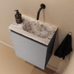 MONDIAZ TURE-DLUX Meuble toilette - 40cm - Plata - EDEN - vasque Glace - position droite - sans trou de robinet SW1103408