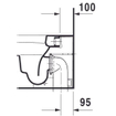 Duravit HappyD 2 closetpot diepspoel staand back to wall 36.5x57cm incl. bevestiging afvoer horizontaal wit SW54349