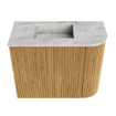 Mondiaz JOYA-DLUX 51.6cm toiletmeubel - ronding rechts kleur Oak - Wastafel FAYE positie Links Zonder kraangat kleur Glace. SW1422005