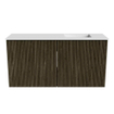 Mondiaz JOYA 80cm meuble de salle de bains - couleur Shadow - Vasque FAYE position Droite 1 trou de robinet couleur Talc. SW1426193