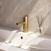 Brauer Gold Edition Robinet de lavabo modèle bas poignée type HD5 ColdStart laiton Or brossé SW547720