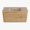 Mondiaz CIRO-DLUX Meuble de salle de bains - 100x45x50cm - Vasque solid surface Arena - 1 vasque au milieu - 1 trou pour robinet - 2 tiroirs - Chêne SW1530982