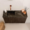 Mondiaz JOYA-DLUX 70cm meuble de salle de bains - couleur Walnut - Vasque FAYE position Gauche Sans trou de robinet couleur Lava. SW1422455