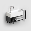 Clou Flush Fontein - 36x18x9cm - kraangat links - met afvoerplug - keramiek - mat wit SW795714
